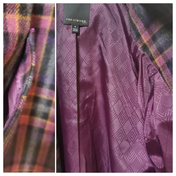 The Limited purple plaid wool blend cape jacket coat Academia Sherlock SZ small - Picture 9 of 14